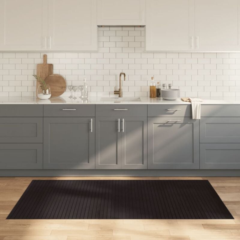 foto del prodotto vidaxl tappeto rettangolare marrone scuro 100x200 cm in bamb 