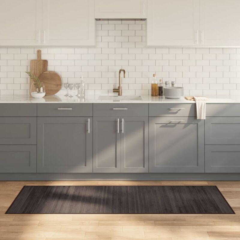 foto del prodotto vidaxl tappeto rettangolare marrone scuro 70x200 cm in bamb 