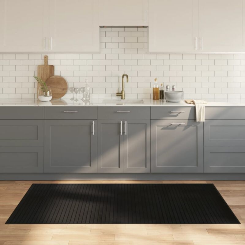 foto del prodotto vidaxl tappeto rettangolare nero 100x200 cm in bamb 