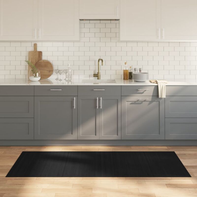 foto del prodotto vidaxl tappeto rettangolare nero 80x200 cm in bamb 