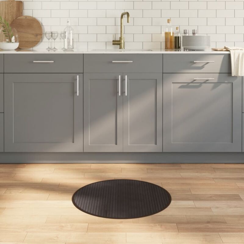 foto del prodotto vidaxl tappeto rotondo marrone scuro 60 cm in bamb 