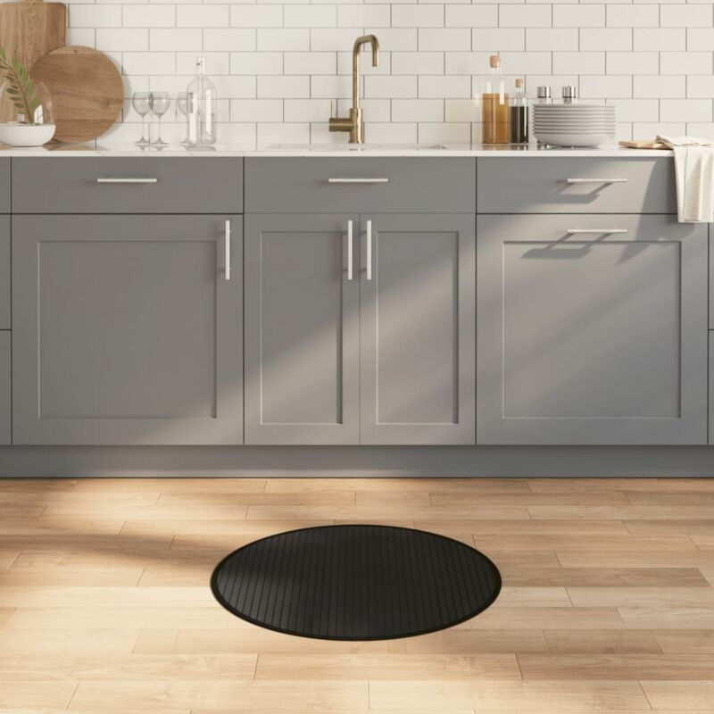 foto del prodotto vidaxl tappeto rotondo nero 60 cm in bamb 