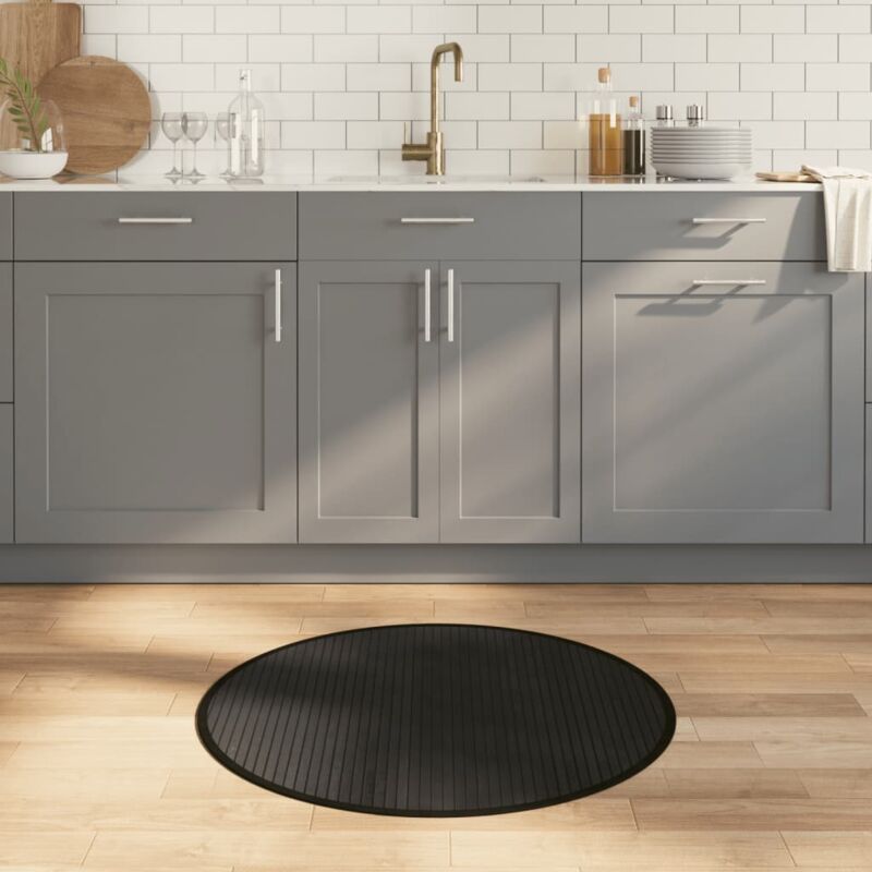 foto del prodotto vidaxl tappeto rotondo nero 80 cm in bamb 