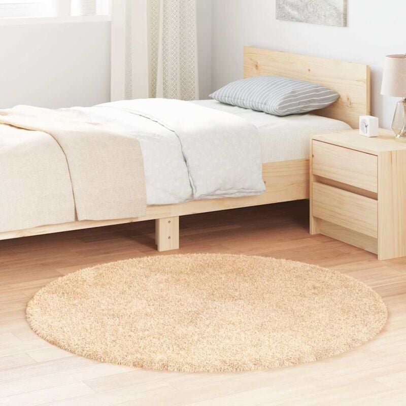 foto del prodotto vidaxl tappeto shaggy a pelo lungo navarra beige 120x120 cm poliestere