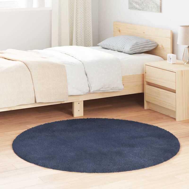 foto del prodotto vidaxl tappeto shaggy a pelo lungo navarra blu marino 120x120 cm