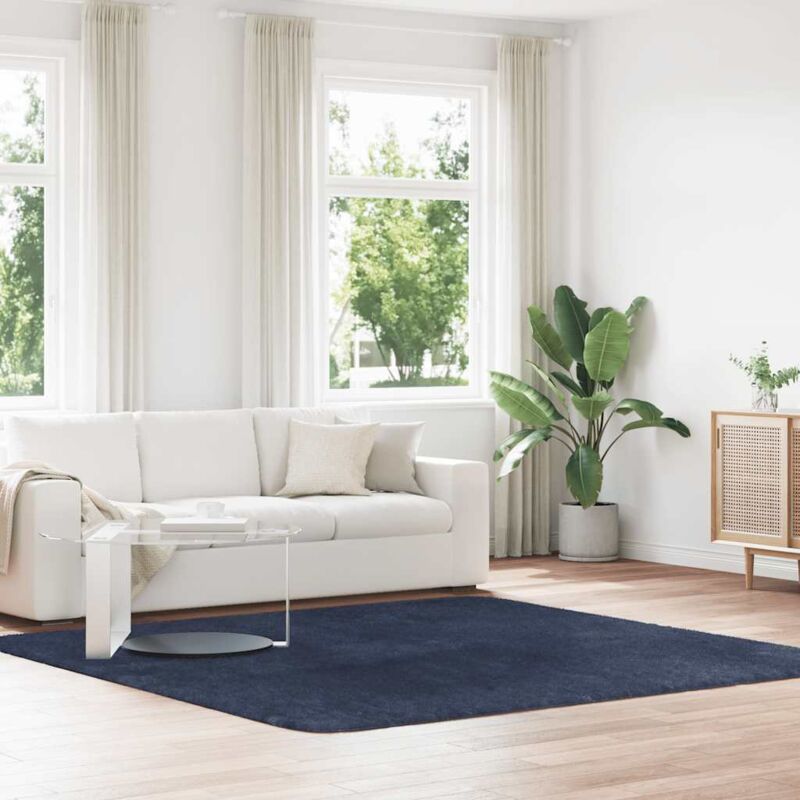 foto del prodotto vidaxl tappeto shaggy a pelo lungo navarra blu marino 240x240 cm