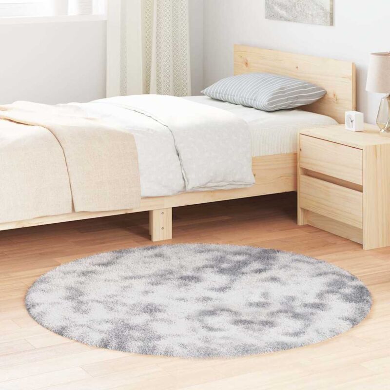 foto del prodotto vidaxl tappeto shaggy a pelo lungo navarra grigio argento 120x120cm