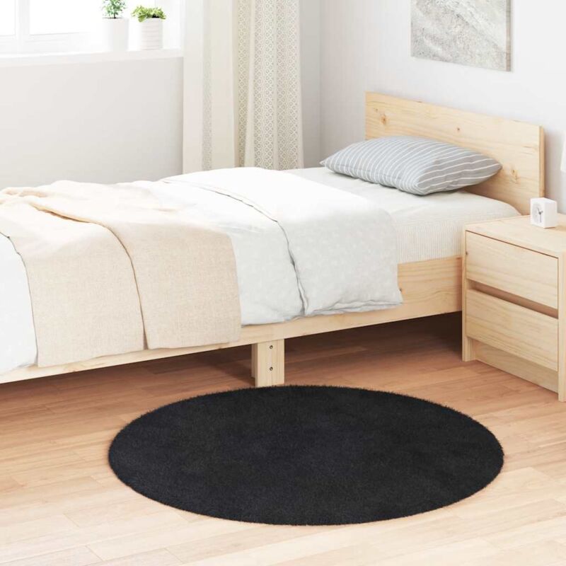 foto del prodotto vidaxl tappeto shaggy a pelo lungo navarra nero 100x100 cm poliestere