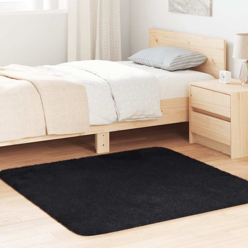 foto del prodotto vidaxl tappeto shaggy a pelo lungo navarra nero 120x120 cm poliestere