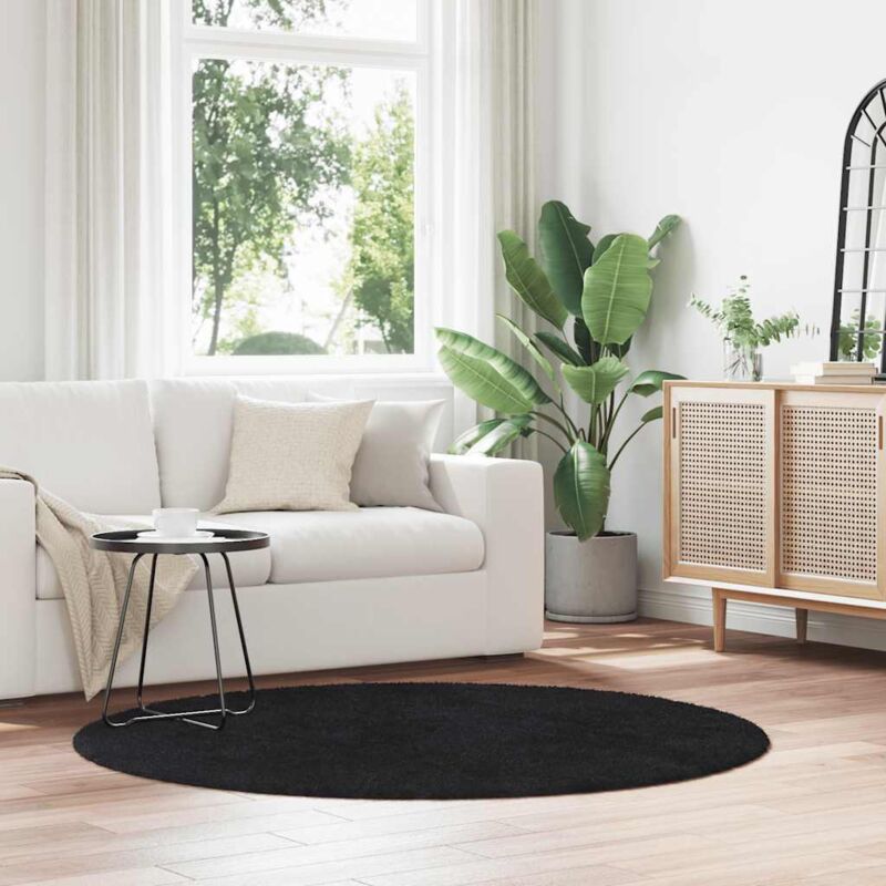 foto del prodotto vidaxl tappeto shaggy a pelo lungo navarra nero 160x160 cm poliestere