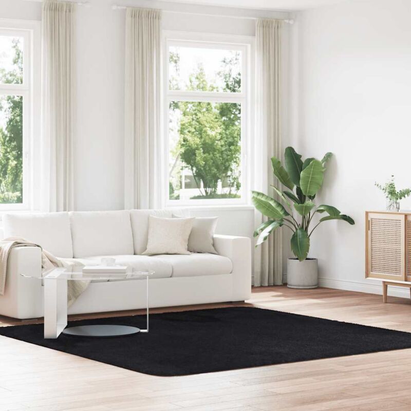 foto del prodotto vidaxl tappeto shaggy a pelo lungo navarra nero 240x240 cm poliestere 543534