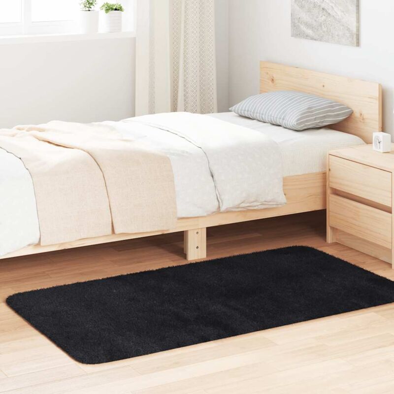 foto del prodotto vidaxl tappeto shaggy a pelo lungo navarra nero 80x150 cm poliestere