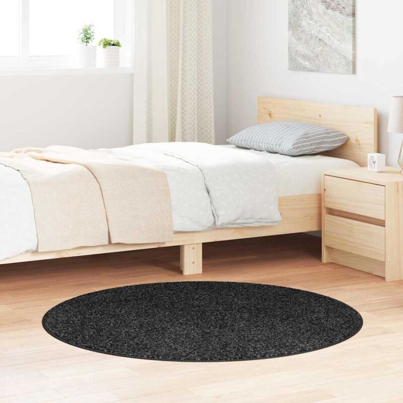 foto del prodotto vidaxl tappeto shaggy con supporto in lattice grigio scuro 120 cm