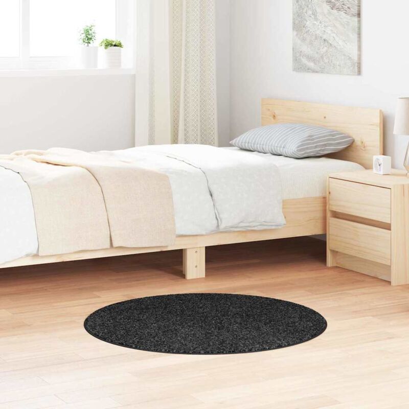 foto del prodotto vidaxl tappeto shaggy con supporto in lattice grigio scuro 90 cm