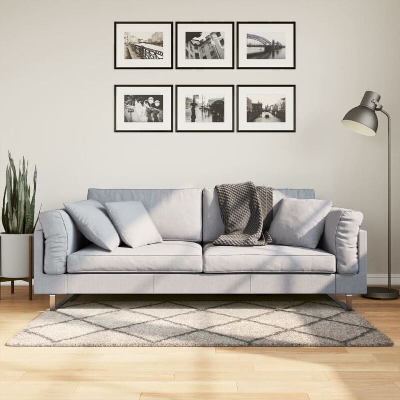 foto del prodotto vidaxl tappeto shaggy pamplona a pelo lungo beige e antracite 80x150cm