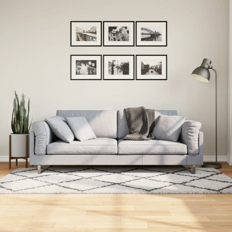 foto del prodotto vidaxl tappeto shaggy pamplona a pelo lungo crema e nero 100x200 cm