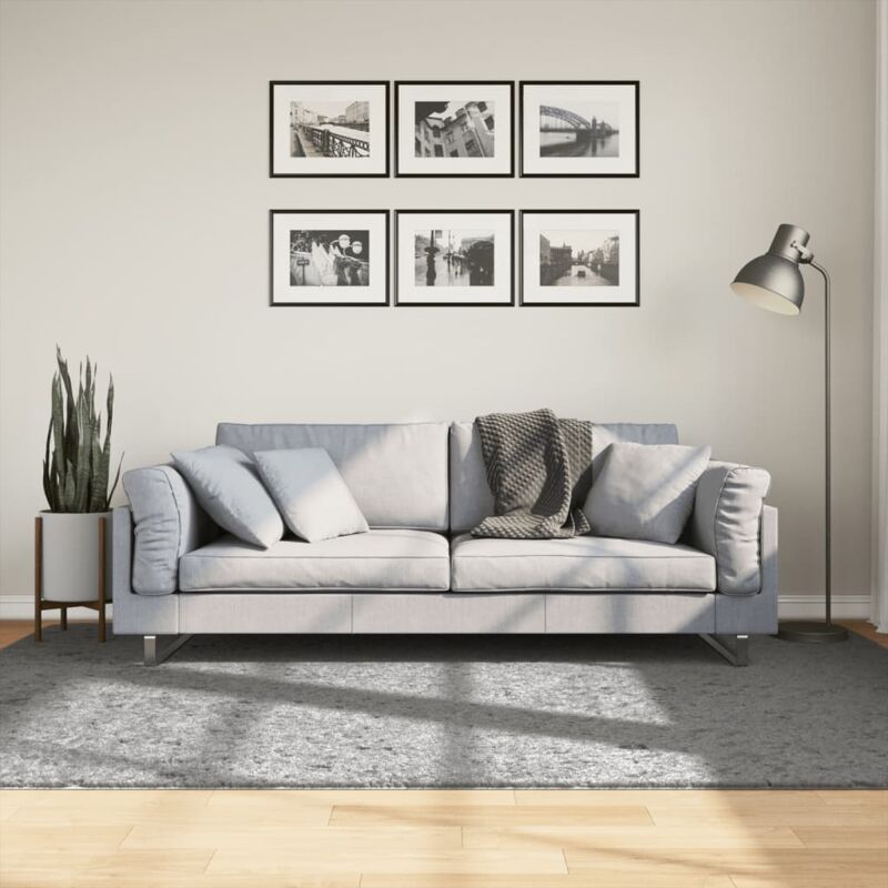 foto del prodotto vidaxl tappeto shaggy pamplona a pelo lungo moderno grigio 160x230 cm