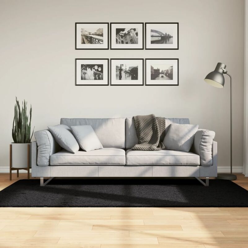 foto del prodotto vidaxl tappeto shaggy pamplona a pelo lungo moderno nero 100x200 cm