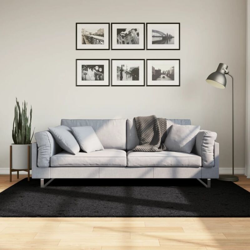 foto del prodotto vidaxl tappeto shaggy pamplona a pelo lungo moderno nero 140x200 cm