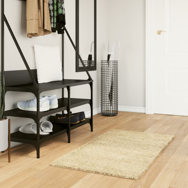 foto del prodotto vidaxl tappeto shaggy pamplona a pelo lungo moderno oro 60x110 cm