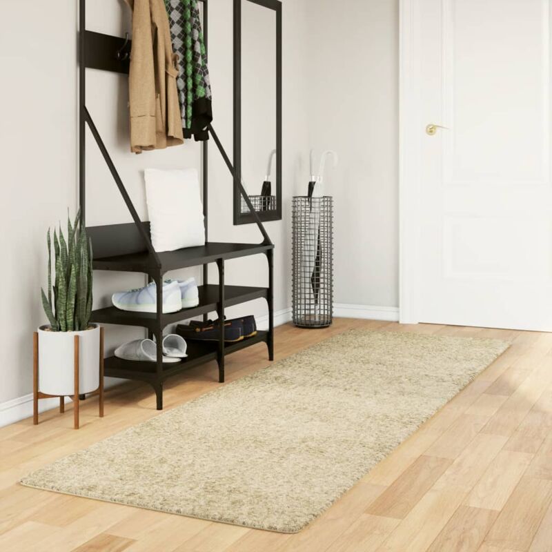 foto del prodotto vidaxl tappeto shaggy pamplona a pelo lungo moderno oro 80x250 cm