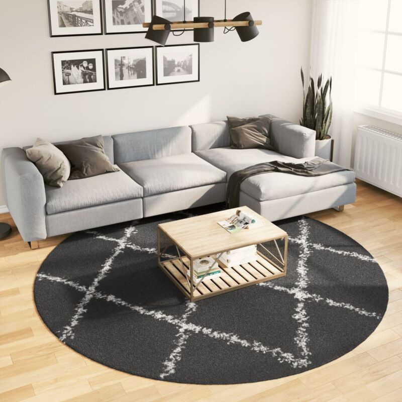 foto del prodotto vidaxl tappeto shaggy pamplona a pelo lungo nero e crema 240 cm