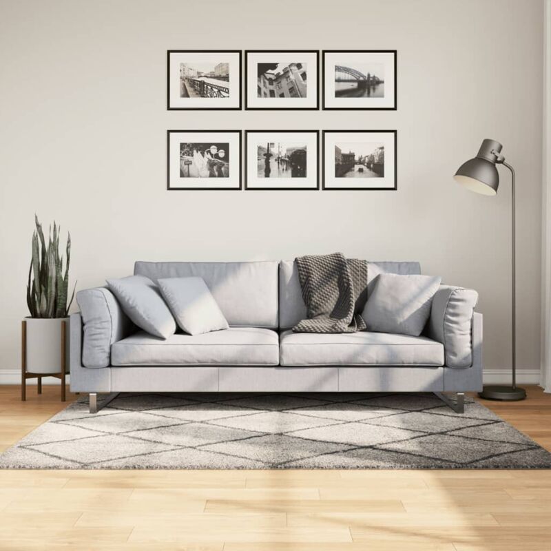 foto del prodotto vidaxl tappeto shaggy pamplona pelo lungo beige e antracite 120x170 cm