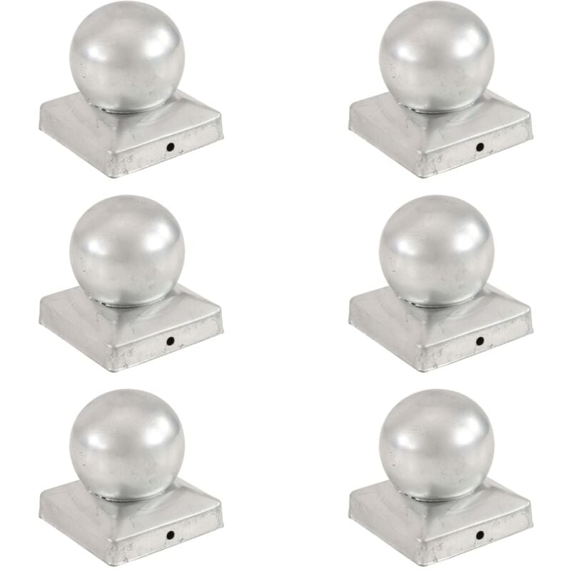 foto del prodotto vidaxl tappi per pali 6 pz estremit a globo metallo zincato 91x91 mm