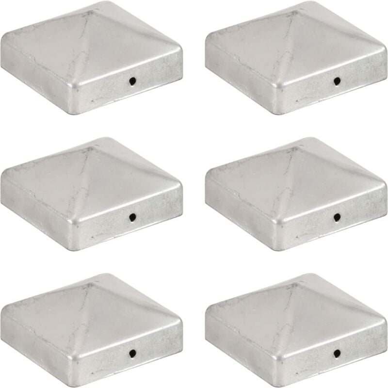 foto del prodotto vidaxl tappi per pali a piramide 6 pz in metallo zincato 71x71 mm