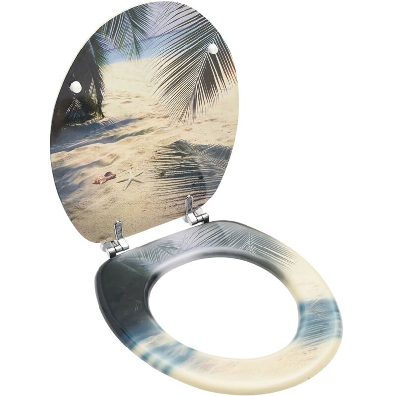 foto del prodotto vidaxl tavoletta wc con coperchio mdf design spiaggia