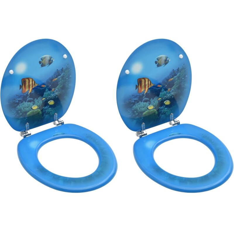 foto del prodotto vidaxl - tavolette wc con coperchi 2 pz in mdf design fondo mare