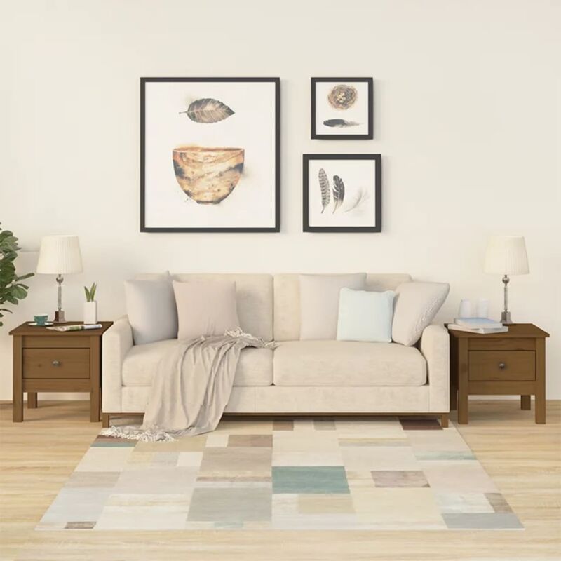 foto del prodotto vidaxl - tavolini 2 pz ambrati 40x40x39 cm legno massello di pino