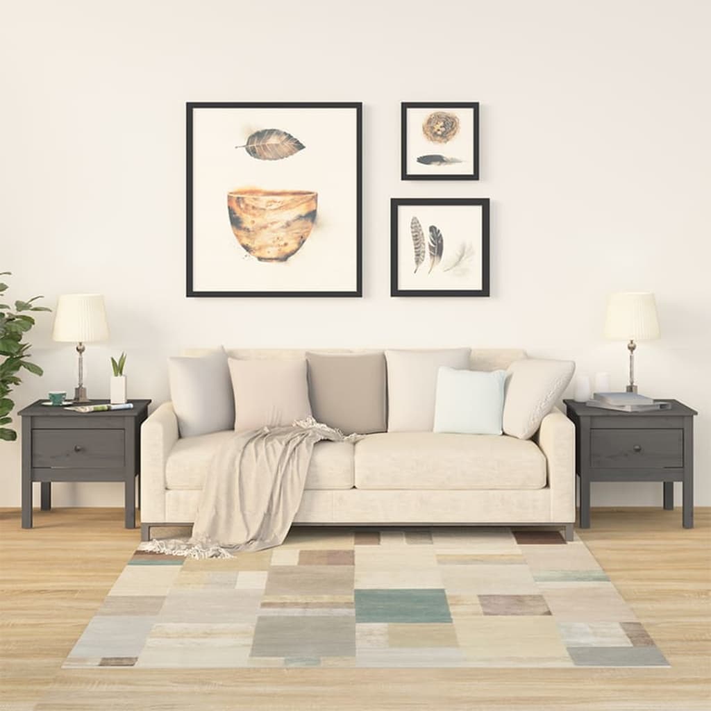 foto del prodotto vidaxl tavolini 2 pz grigi 50x50x49 cm legno massello di pino