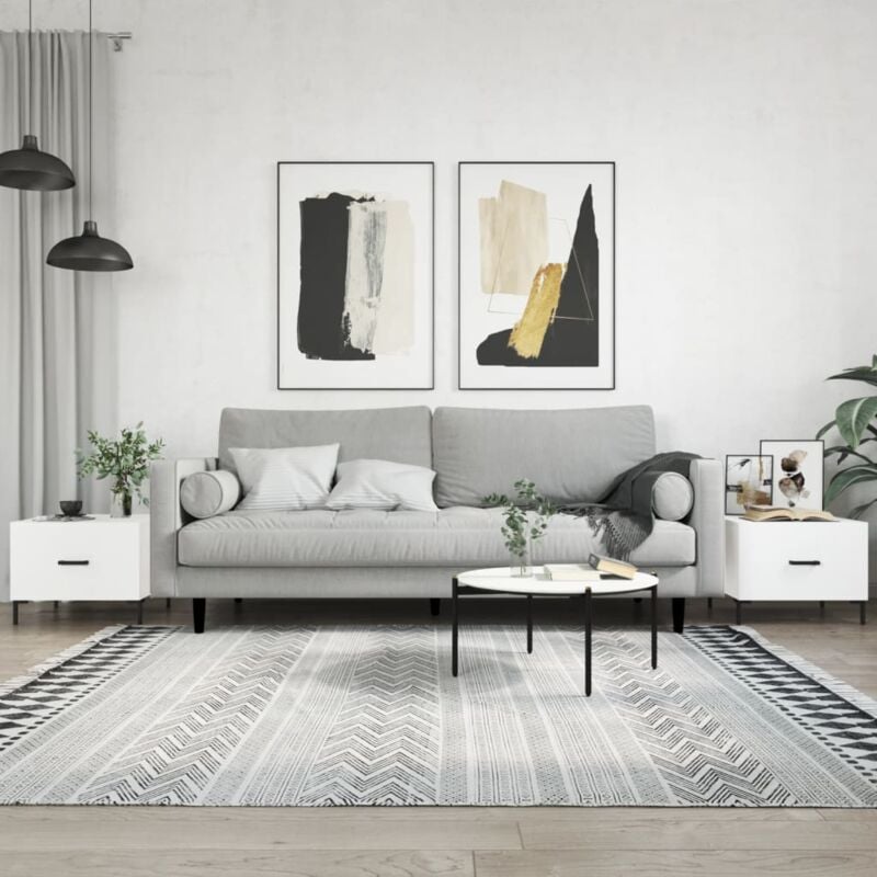 foto del prodotto vidaxl tavolini da salotto 2 pz bianchi 50x50x40 cm legno multistrato