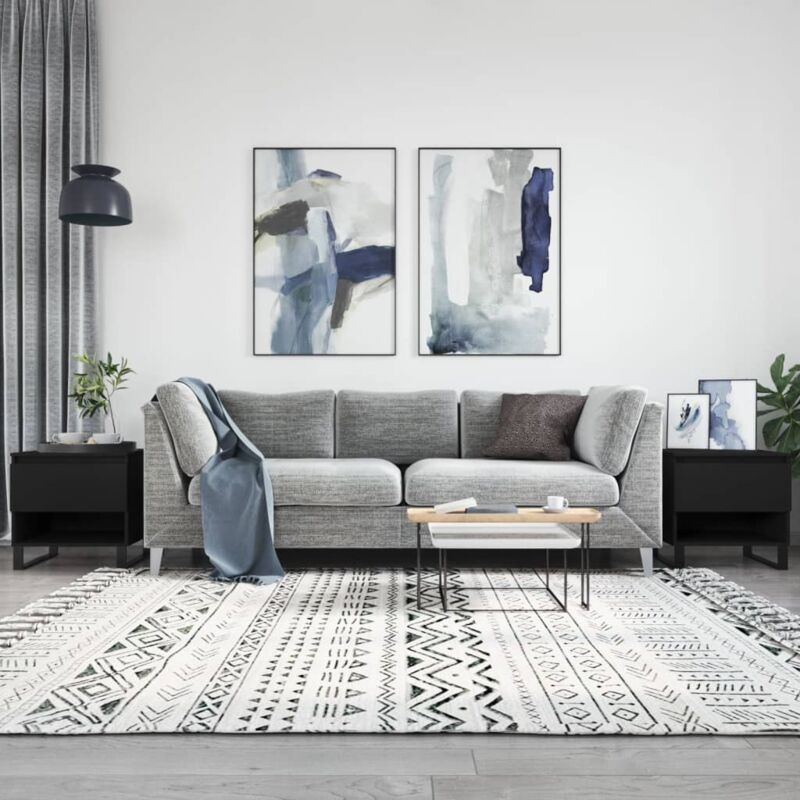 foto del prodotto vidaxl tavolini da salotto 2 pz neri 50x46x50 cm in legno multistrato