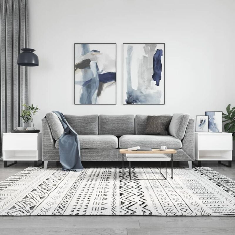 foto del prodotto vidaxl tavolini salotto 2 pz bianchi 50x46x50 cm in legno multistrato