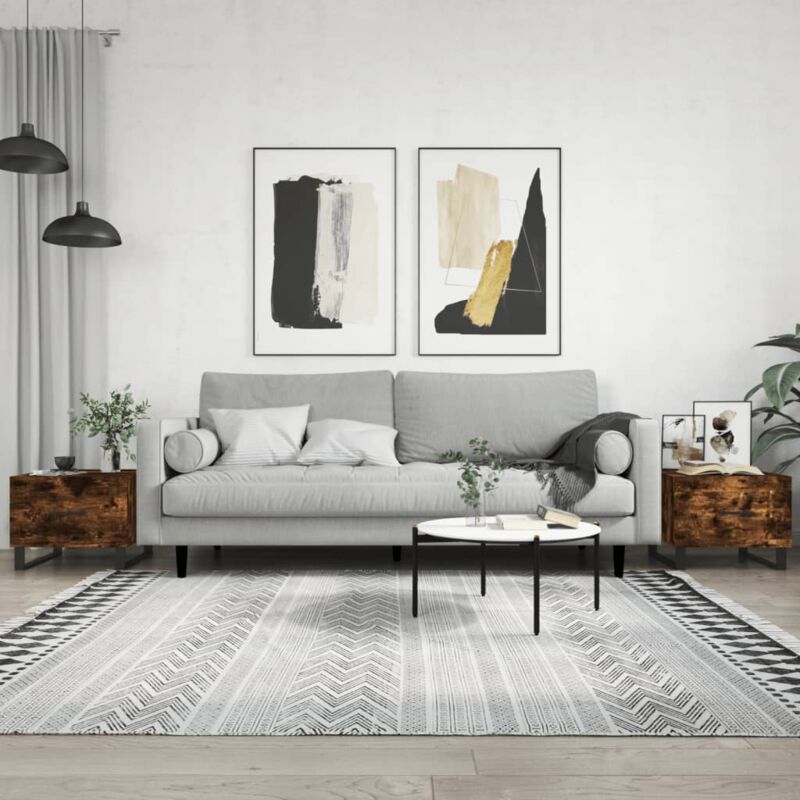 foto del prodotto vidaxl tavolini salotto 2 pz rovere fumo 50x50x40cm legno multistrato