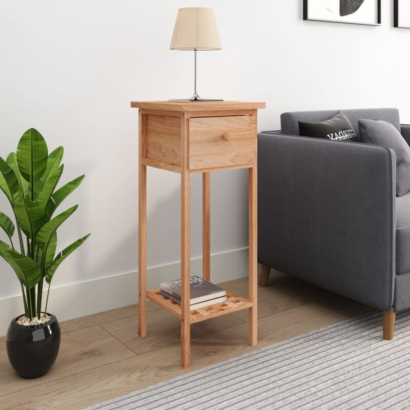 foto del prodotto vidaxl tavolino con cassetto 25x25x60 cm legno massello di noce