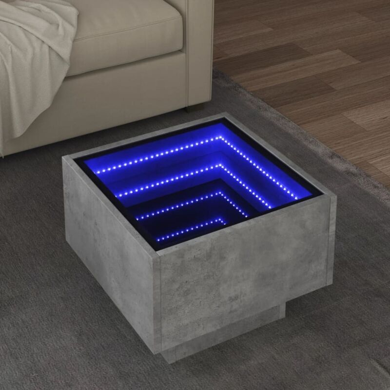 foto del prodotto vidaxl tavolino con led grigio cemento 40x40x30cm in legno multistrato