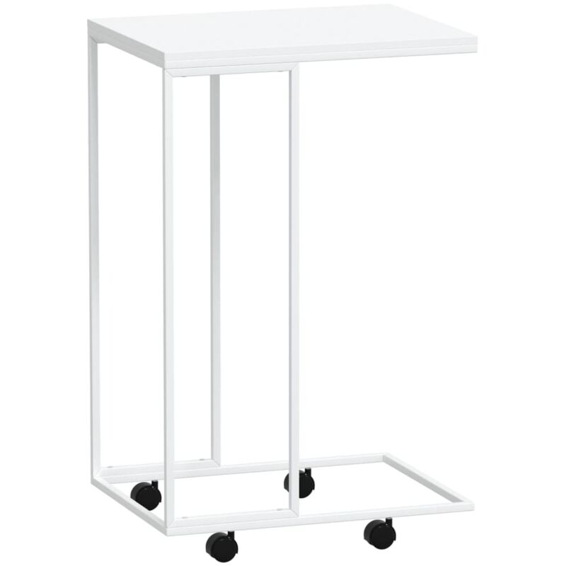 foto del prodotto vidaxl tavolino con ruote bianco 40x30x63,5cm in legno multistrato