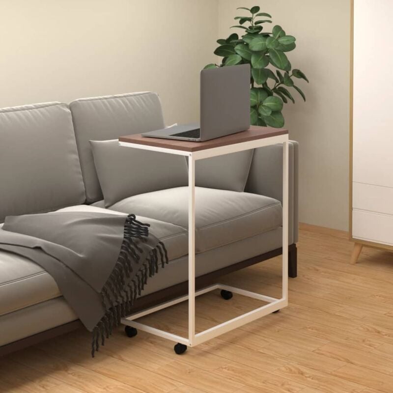 foto del prodotto vidaxl tavolino con ruote bianco 55x35x70 cm in legno multistrato