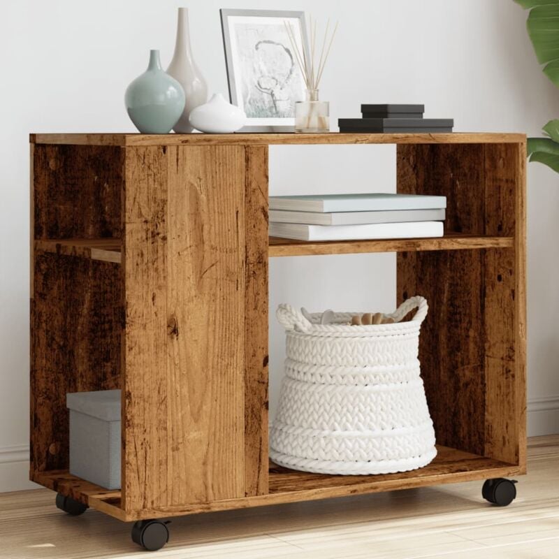 foto del prodotto vidaxl tavolino con ruote legno antico 70x35x60cm in truciolato