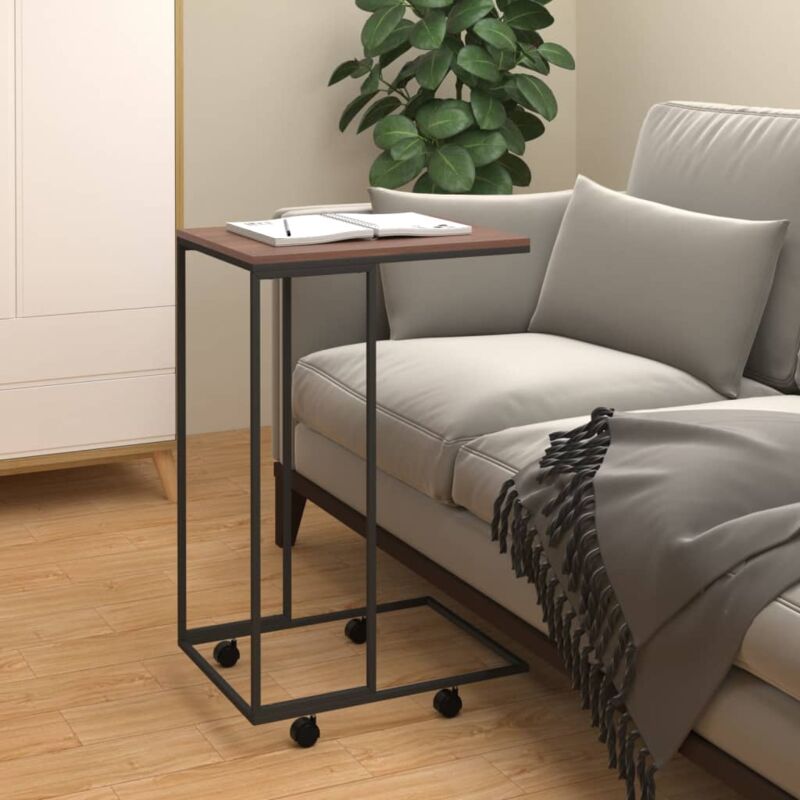 foto del prodotto vidaxl tavolino con ruote nero 40x30x63,5cm in legno ingegnerizzato