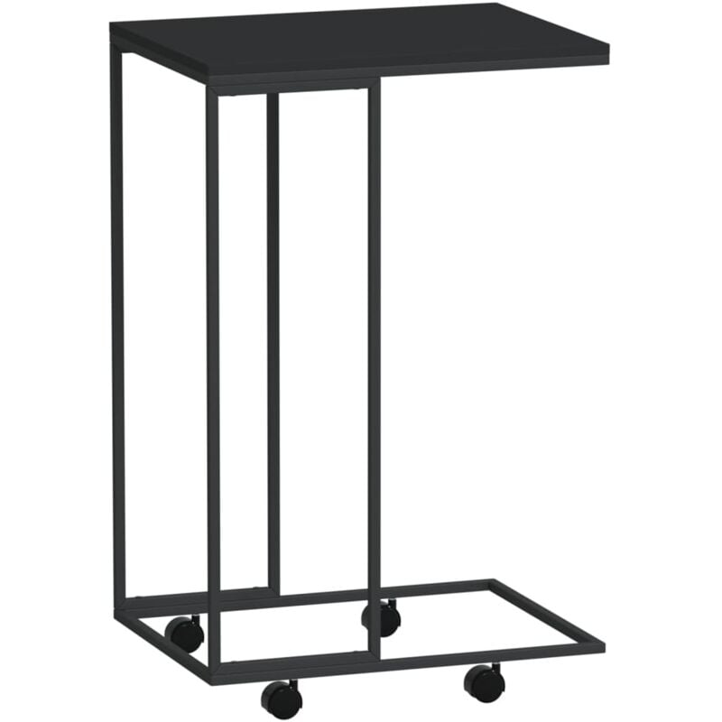 foto del prodotto vidaxl - tavolino con ruote nero 40x30x63,5cm in legno ingegnerizzato