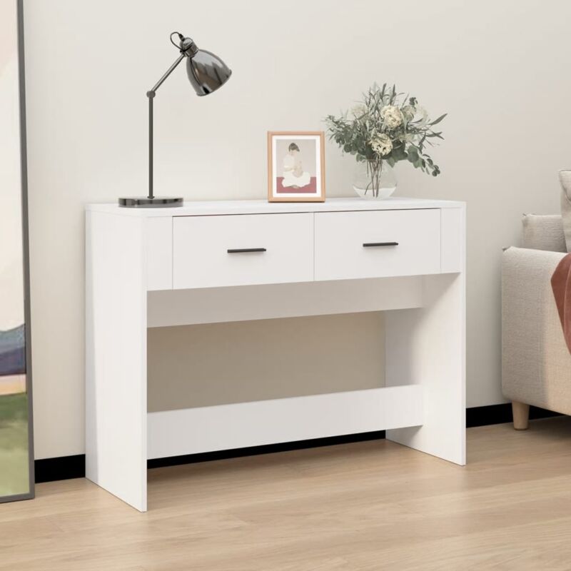 foto del prodotto vidaxl tavolino consolle bianco 100x39x75 cm in legno multistrato