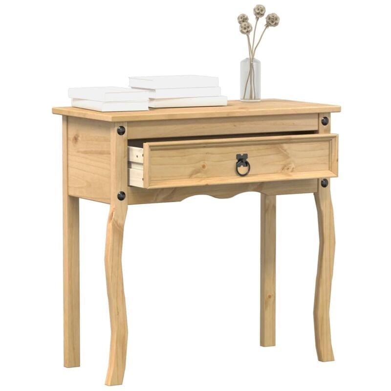 foto del prodotto vidaxl tavolino consolle corona 73x35x73 cm in legno massello di pino