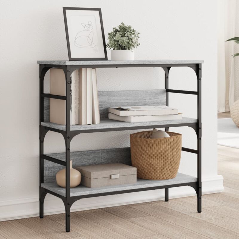 foto del prodotto vidaxl tavolino consolle grigio sonoma 75x32x75cm in legno multistrato