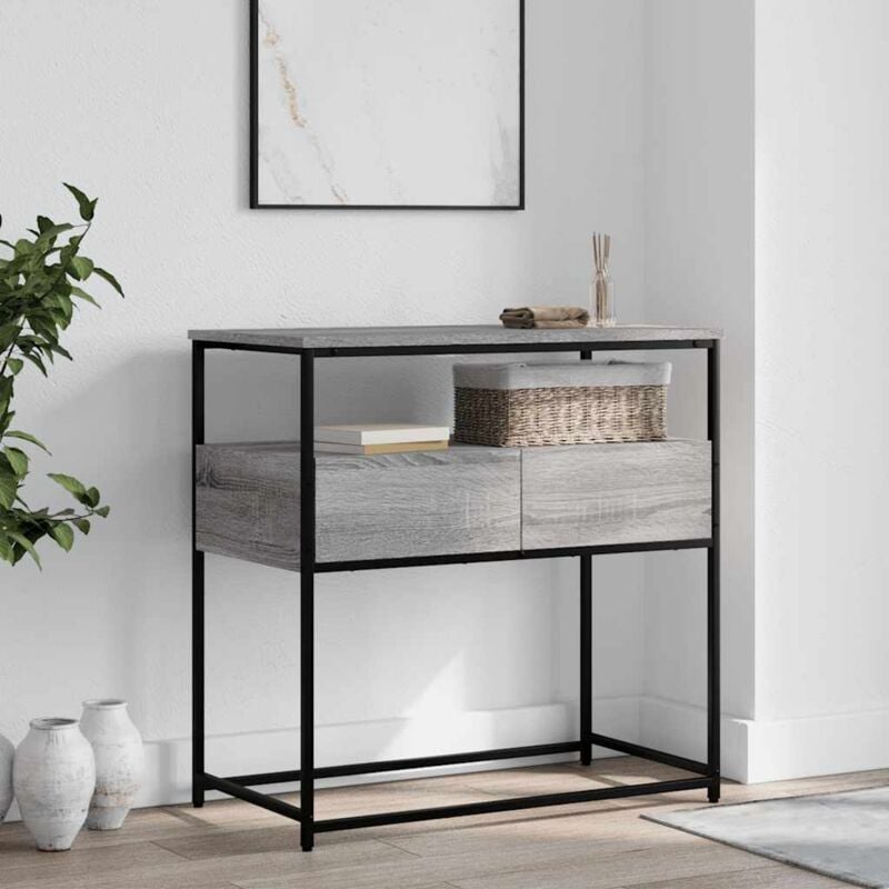 foto del prodotto vidaxl tavolino consolle grigio sonoma 75x40x75 cm legno multistrato