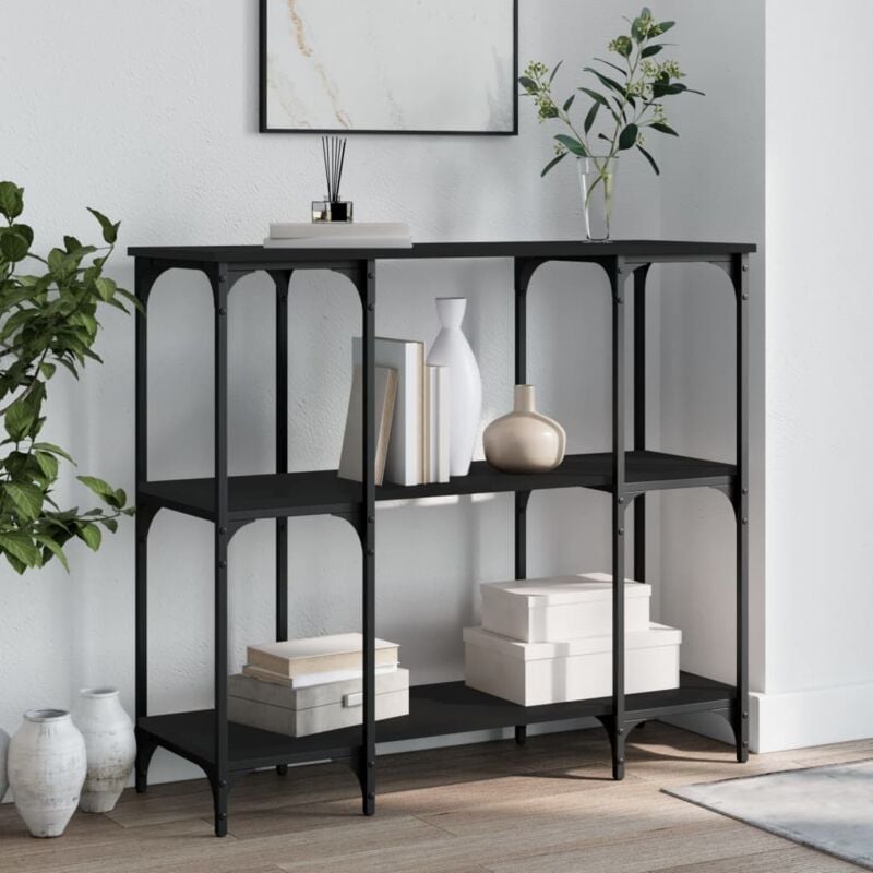 foto del prodotto vidaxl tavolino consolle nero 102x35x90 cm in legno multistrato