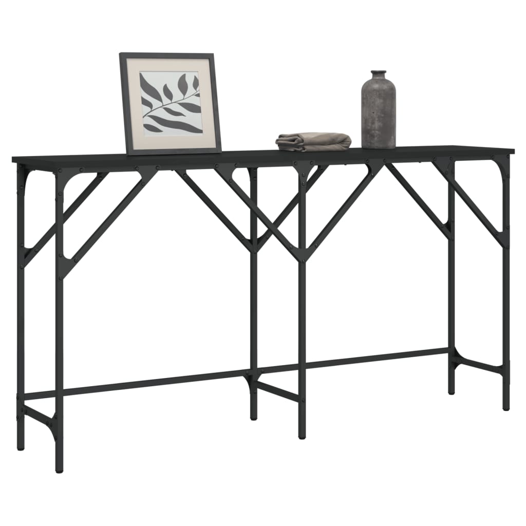 foto del prodotto vidaxl tavolino consolle nero 140x29x75 cm in legno multistrato
